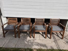 4x ÄPPLARÖ chaise à accoudoirs en bois IKEA