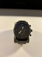 Fossil Herrenuhr Chronograph Edelstahl schwarz gebraucht
