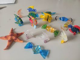 10 Deko Glasfische 5 Glasbonbons