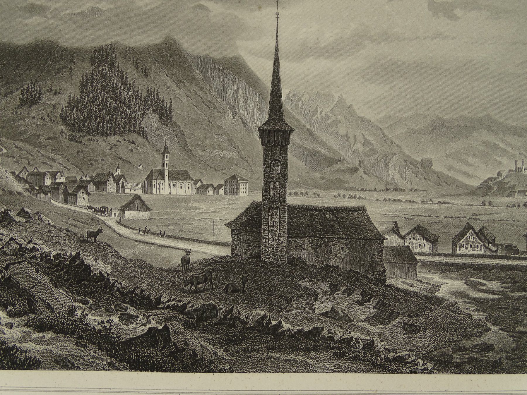 Stiche: ANDERMATT, STAHLSTICH NACH ROHBOCK 1870 – Gebraucht aus Grüningen von Kartensammler 2