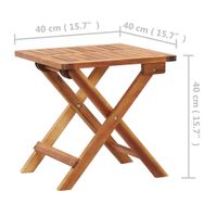 Klappbarer Garten-Couchtisch 40 x 40 x 40 cm Massivholz Akaz