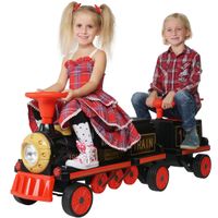 Kinder-Elektrozug&Anhänger, elektrische Eisenbahn, 3 Plätze