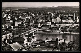 AK Aarau, Ortsansicht mit Aare und Brücke