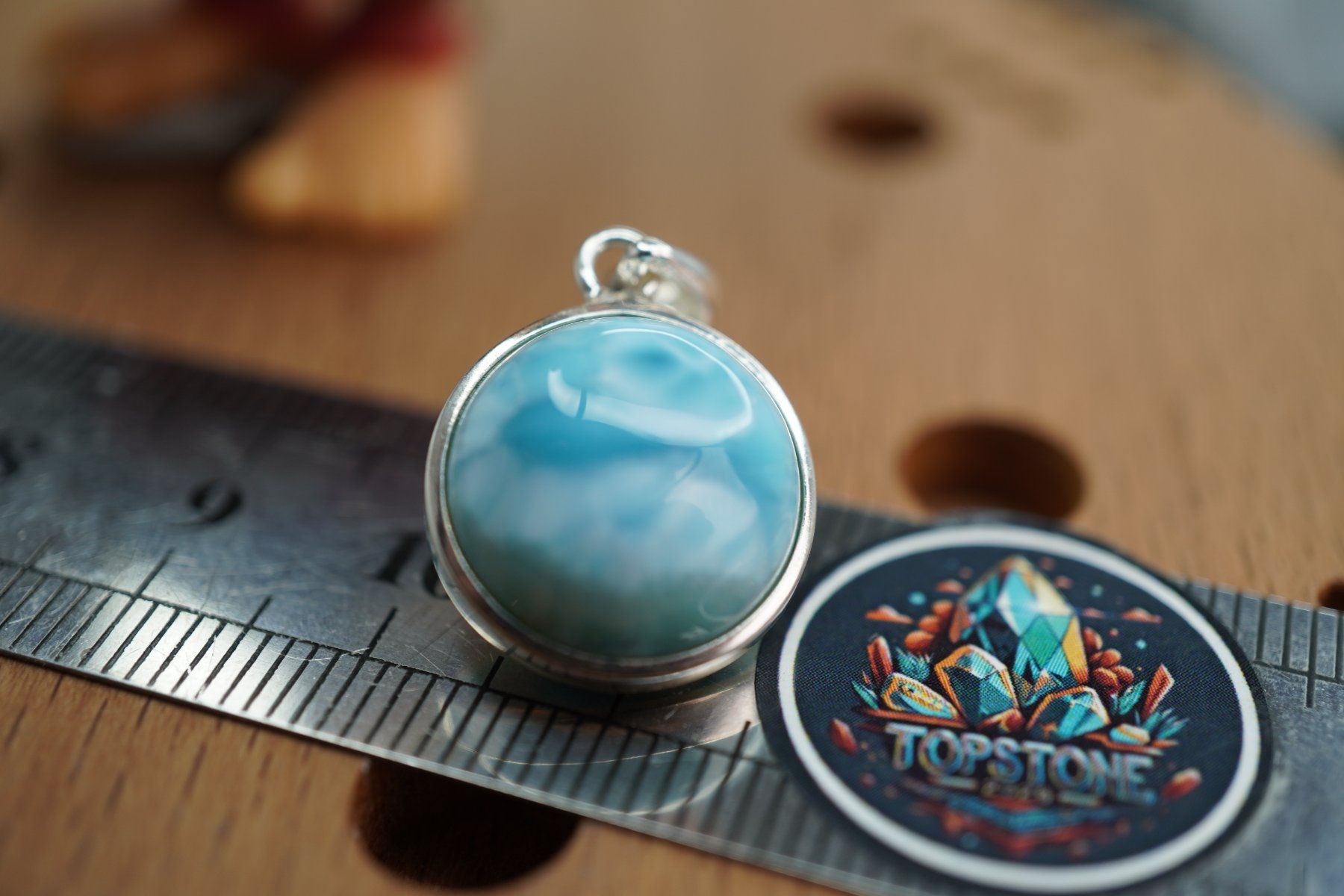 Pendentifs: Larimar Rund    Silber 925 Silber  Anhänger – Neuf avec emballage d'origine à Eschenbach SG par topstone 7