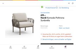 Nardi Komodo Poltrona Sunbrella, wie neu!