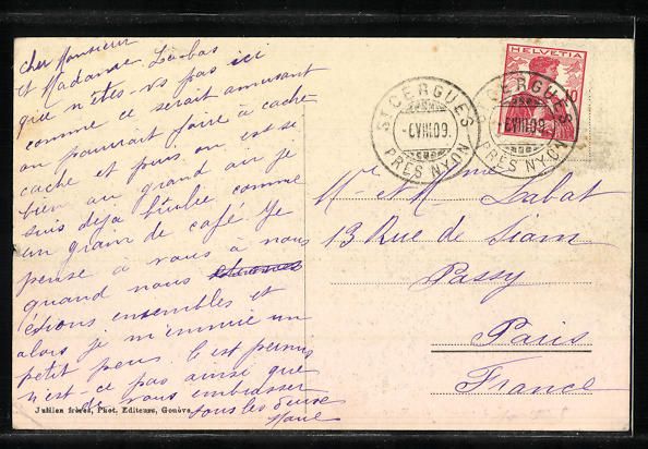 Cartoline postali: AK Saint Cergue, Ortsansicht, 1909 – Usato da Berlin venduto da bartko-reher 1