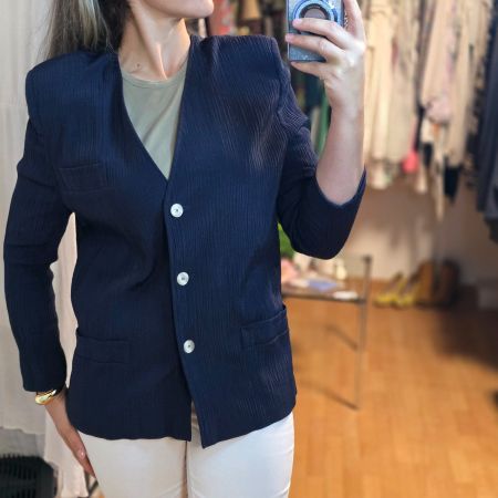 Vintage Blazer 38/40 marine – mit Schulterpolstern