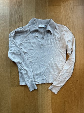 Mango Strickpullover mit Kragen, Beige, Grösse S