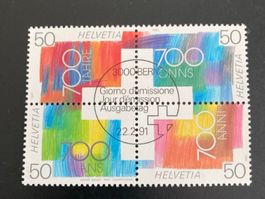 1991:4er Block Sondermarken 700 J Eidgenossenschaft; ET VST