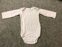 Mädchen Body Langarm Grösse 62/68 Weiss geblümt