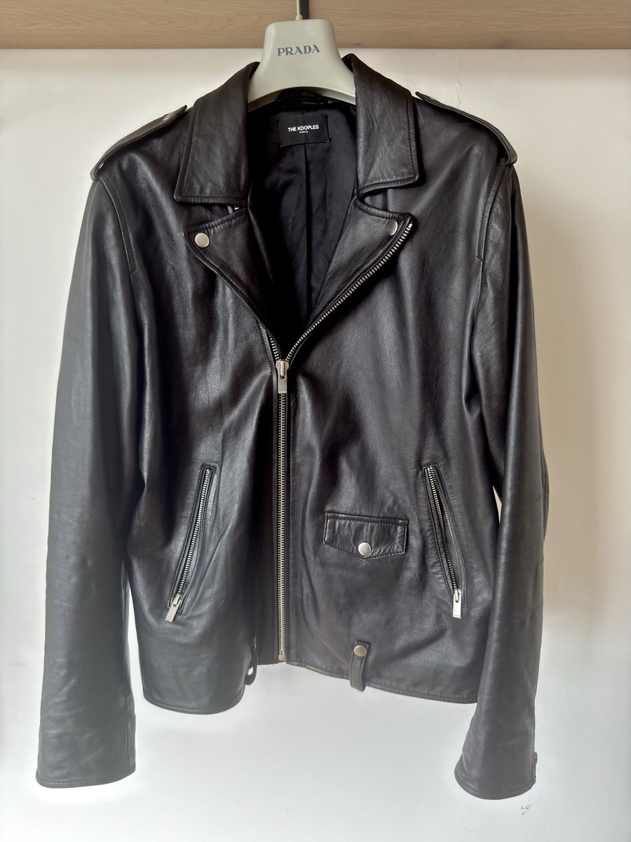 Kooples Giacche: Kooples Schwarze Leder-Bikerjacke, Grösse L – Usato da Zürich venduto da acrossbridges 4