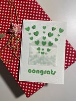 Glückwunschskarte, Grusskarte, congrats, Herzen, handmade