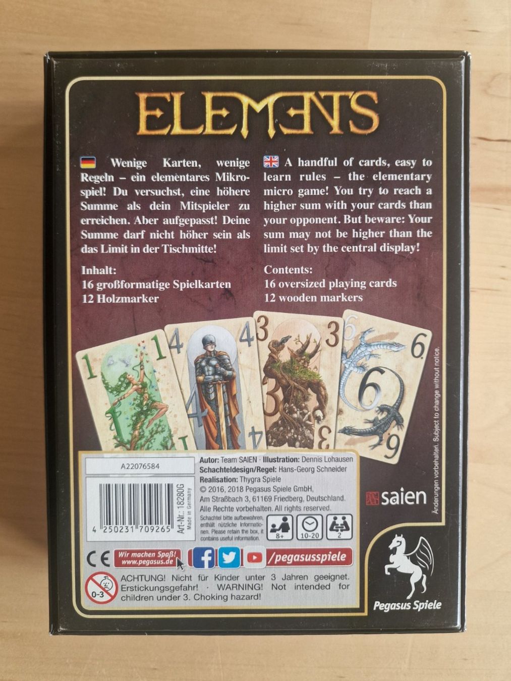 Pegasus Spiele Giochi: Elements - Kartenspiel von Pegasus – Usato da Kilchberg ZH venduto da bluessolo 1