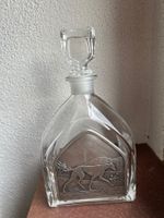 Antike Glasflasche mit Azawakh-Motiv, Unikat Deko