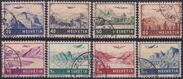 1941, F27-F34 (Landschaften & Flugzeuge) gestempelt, K: 34.-