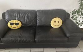 3-er Leder Sofa schwarz für Fr. 49.-