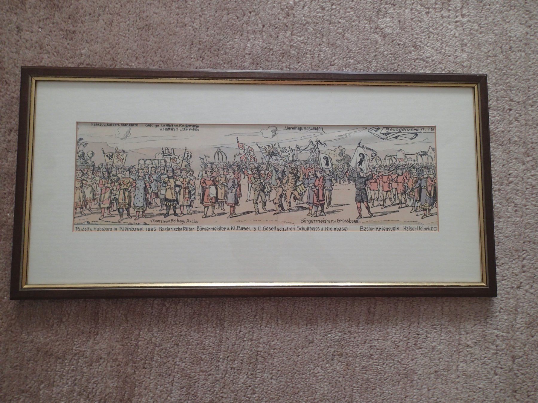 Incisioni: DIE DREI EHRENZEICHEN   Litho. 1892 – Usato da Allschwil venduto da Salus17
