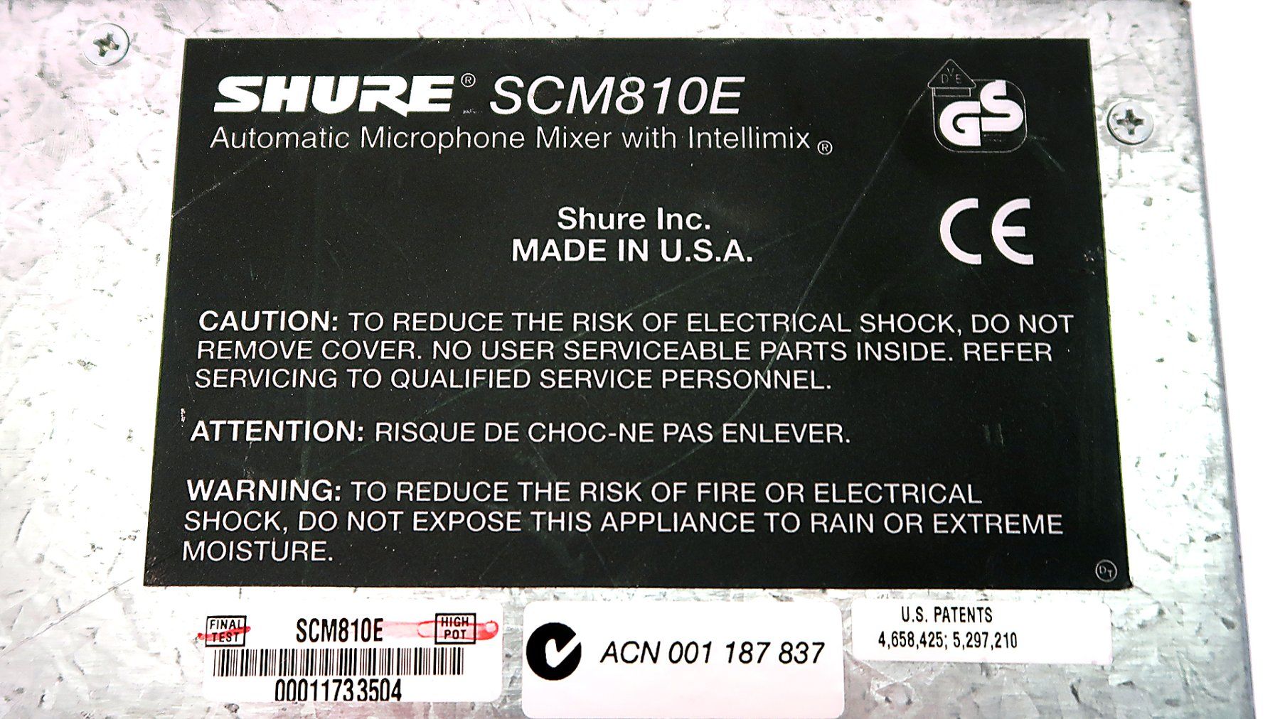 Shure Console di mixaggio: 2 Stk. Shure SCM810 E Automischer – Usato da Uster venduto da Mruedis 3