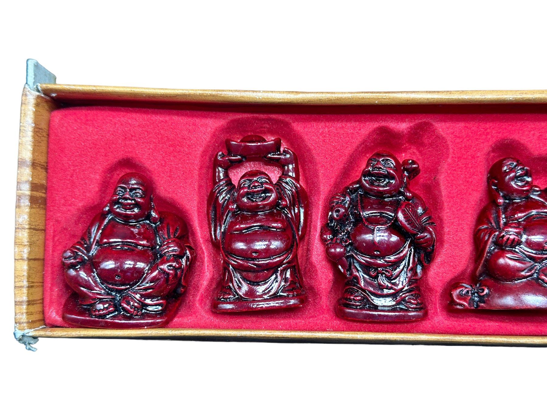 Skulpturen & Statuen: Ensemble six statuettes résine représentant le Bouddha rieur – Gebraucht aus Morges von objetsdepoque 4