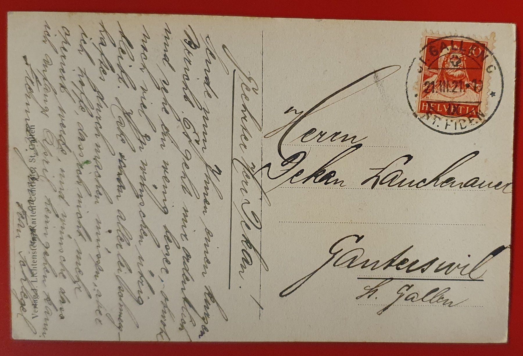 Ansichtskarten: St.Gallen 1921 - Kantonsspital – Gebraucht aus Kreuzlingen von Rschweiz1 1