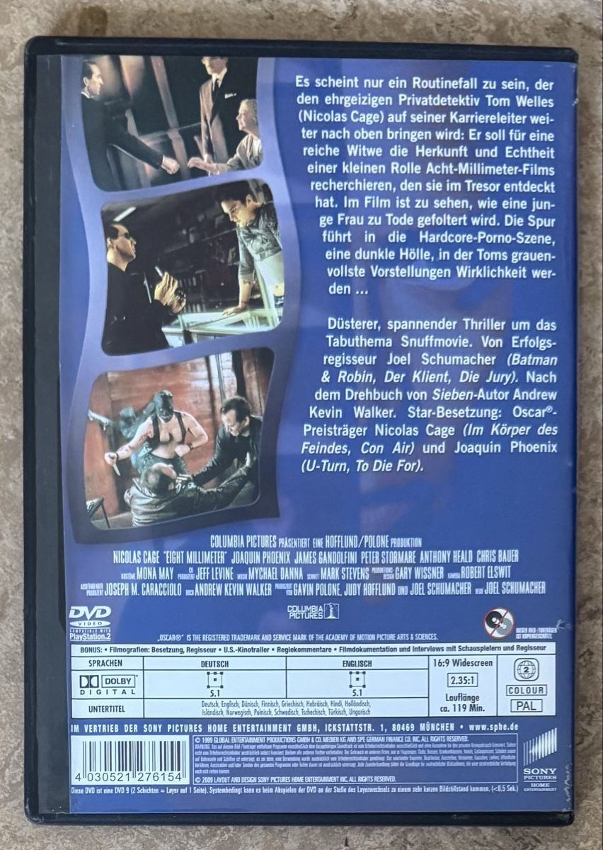 Tutti i DVDs: 8 MM ACHT MILLIMETER  – Nuovo (secondo la descrizione) da Dietikon venduto da AndreaSch01 1