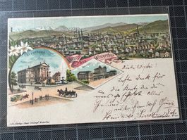 Gruss aus Winterthur - 3-Bild Litho, 1898