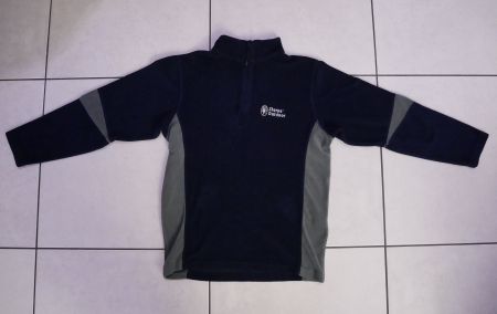 Fleece Pullover Sherpa Outdoor blau grau Grösse S