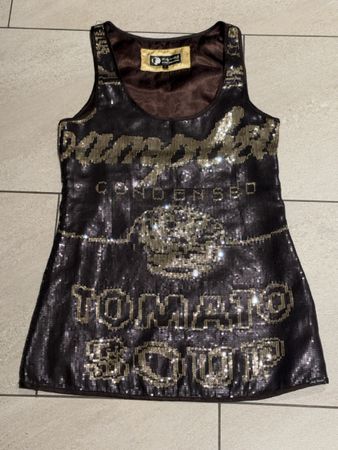 Top Andy Warhol Pepe Jeans Pailletten schwarz Grösse S