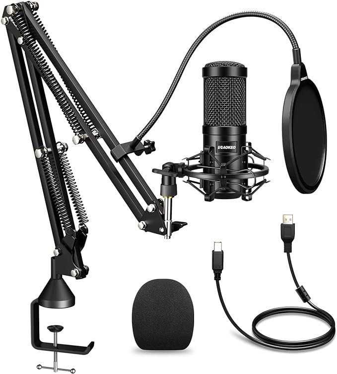 Microfoni: USB Mikrofon Podcasts Mikrofonsets mit Mikrofonständer – Nuovo e nell'imballaggio originale da Herisau venduto da Zevora