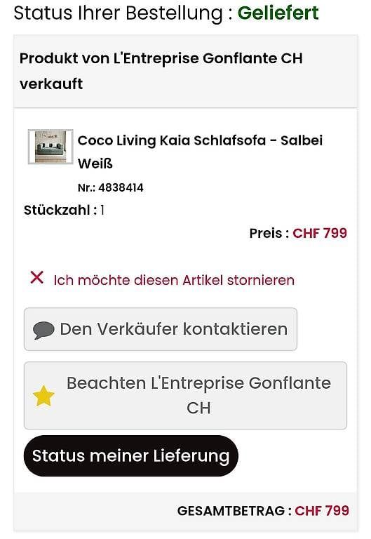 Sofas: NEU: Schlafsofa  (blau) – Neu und originalverpackt aus Zürich von Lynne5 1