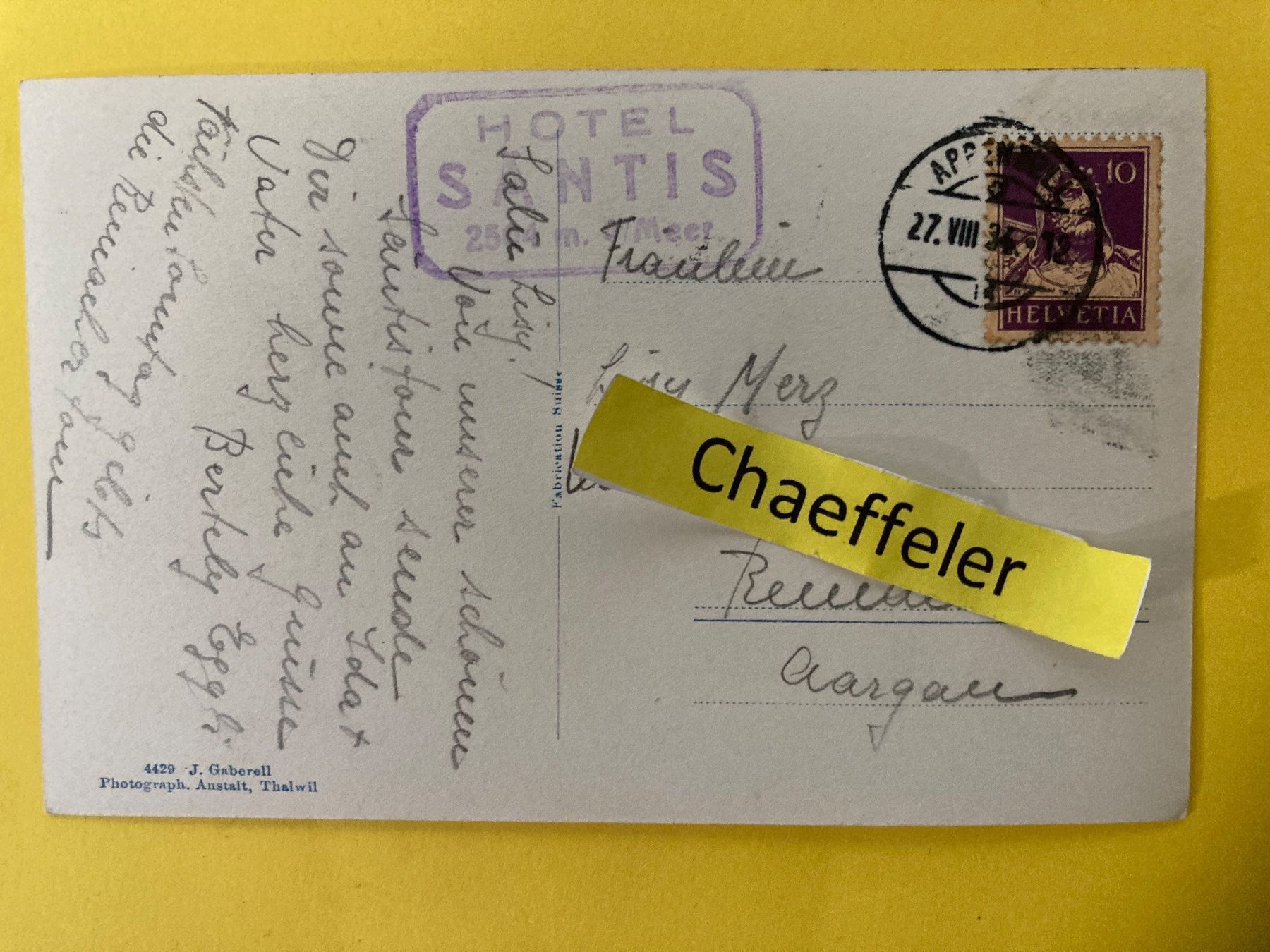 Cartoline postali: 1934 Säntisgipfel vom Lisengrat aus – Usato da Zürich venduto da Chaeffeler 1