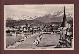 LUZERN - Seebrücke - Schiff - Bahnhof - 1949