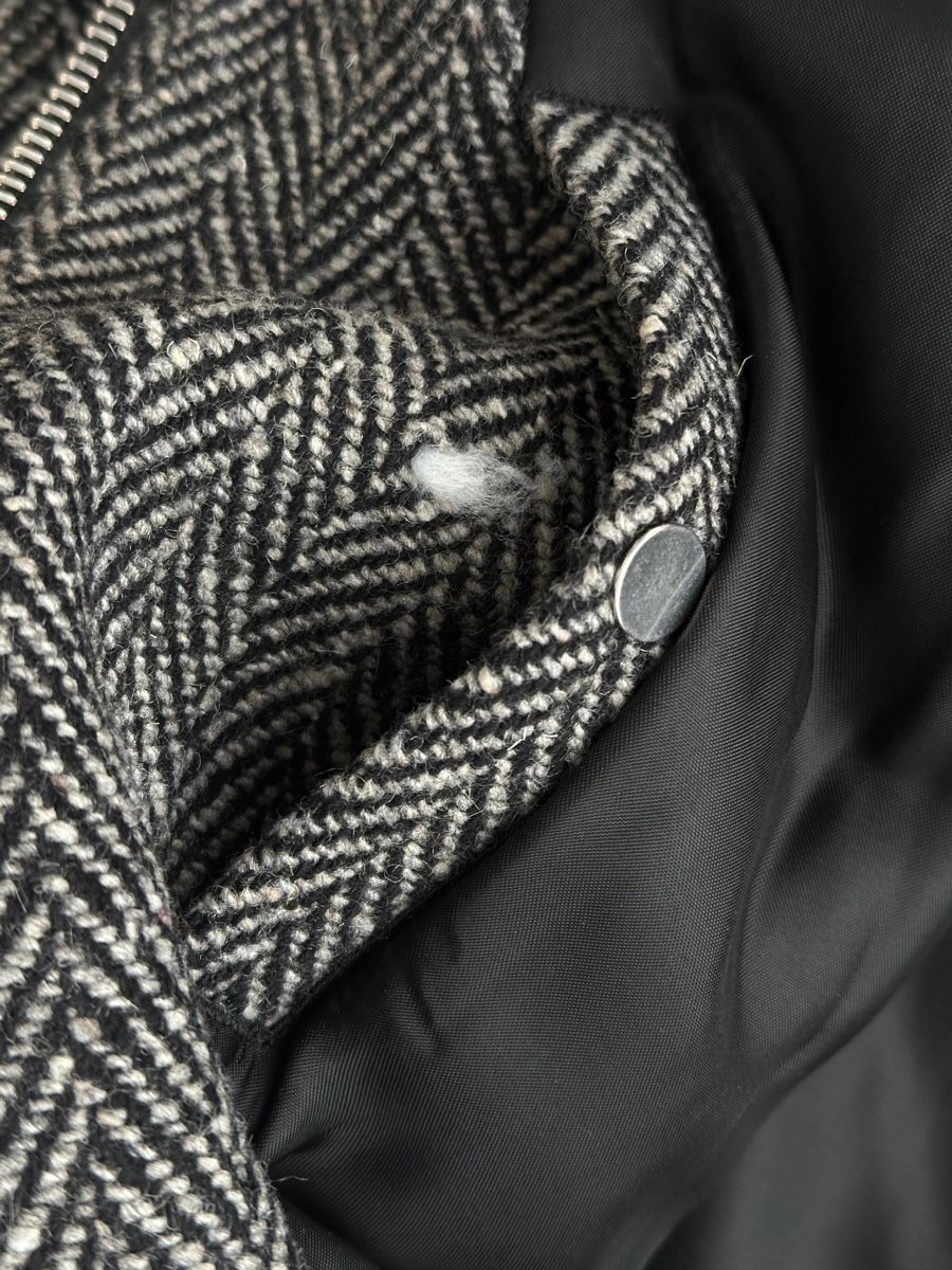 Sandro Giacche: Sandro Shearling Collar Herringbone Aviator Jacke in Grösse – Usato da Mörschwil venduto da ReLuxeAtelier 5
