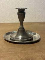 Antiker Kerzenleuchter mit Metallteller Set