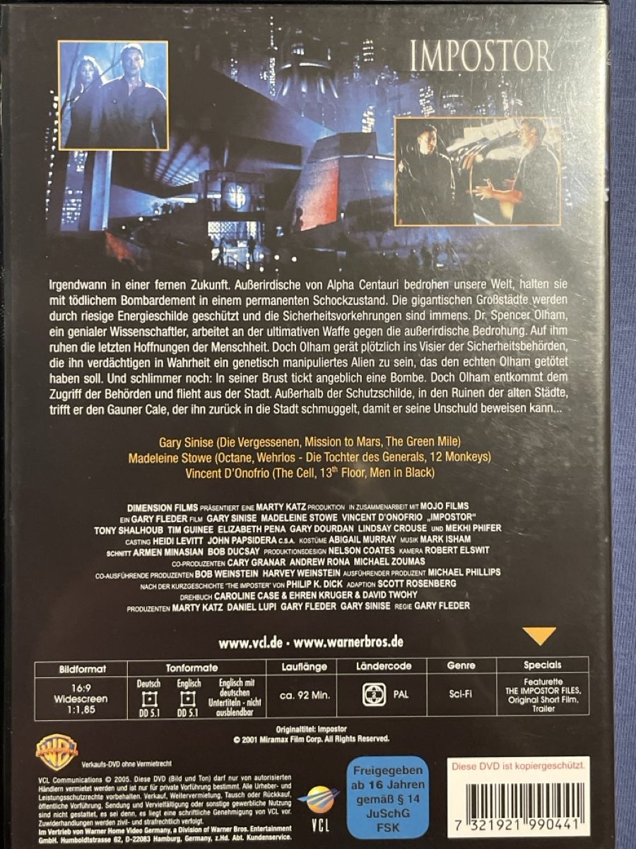 Alle DVDs: Impostor (2001) – Gebraucht aus Waldenburg von Mimily33 1