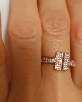 Ringe: Ring rosegoldfarben mit Steinchen 17mm=54 – Gebraucht aus Stansstad von InStyle8 1