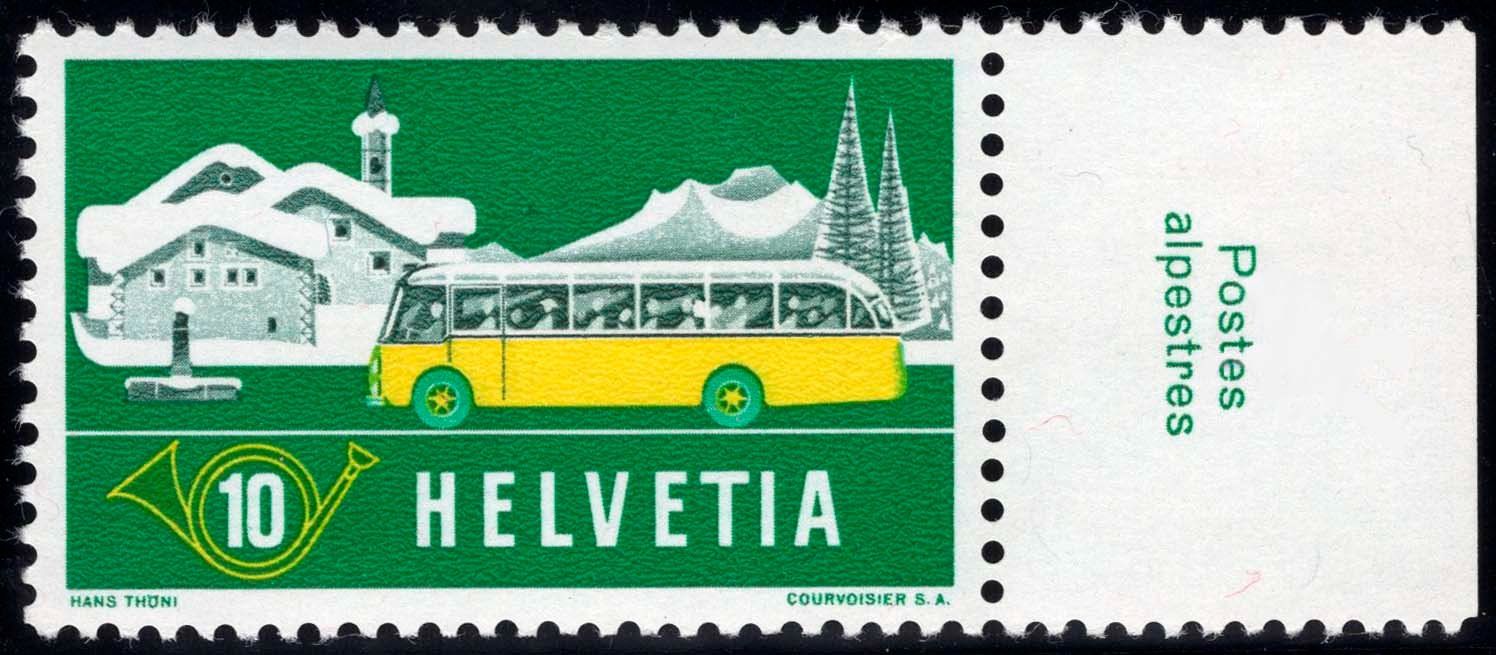 Alle Briefmarken: Abart "Blinder Passagier" postfrisch, Kat. CHF 80.- – Gebraucht aus Heerbrugg von Swissphila 1