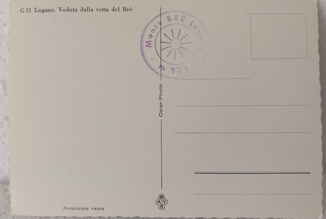 Ansichtskarten: LUGANO - Veduta dalla vetta del Brè – Gebraucht aus Delémont von Domdom1 1