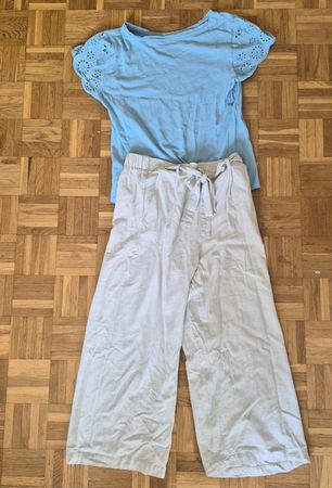 Shirt Esprit + Hose VeroModa Baumwolle/Leinen Gr. L