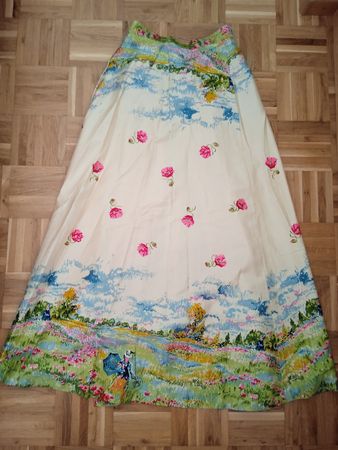 Vintage 70er Wickelrock Gemälde