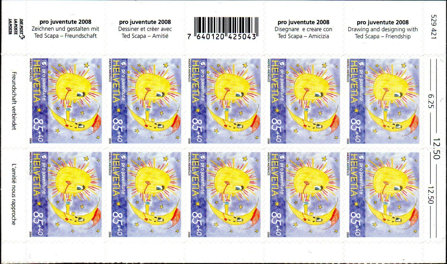 Tutti i francobolli: KLEINBOGEN 10 MARKEN 85+40 PRO JUVENTUTE 2008 **POSTFRISCH** – Nuovo (secondo la descrizione) da Losone venduto da EM2019