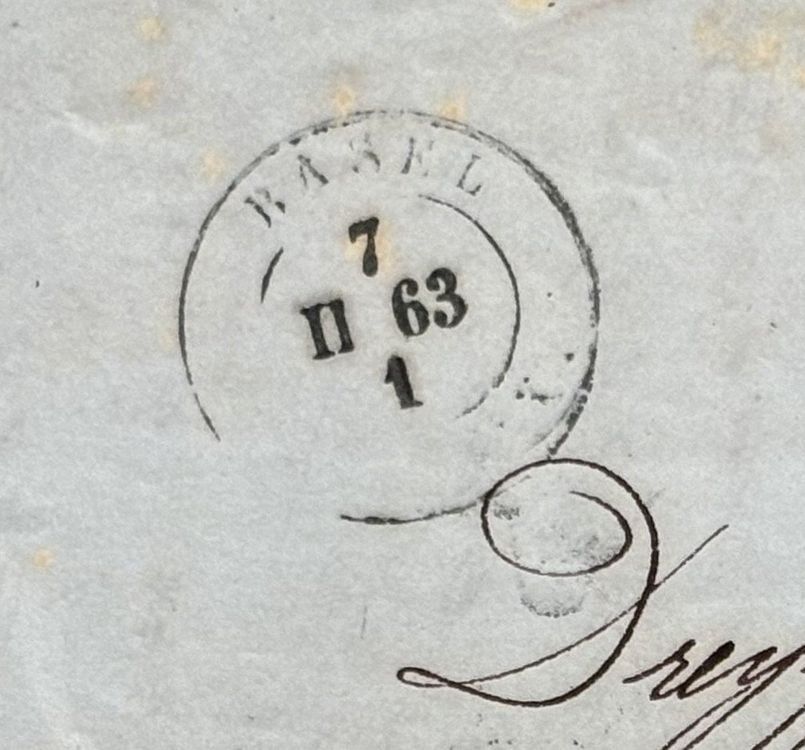 Alle Briefmarken: FALTBRIEF STRUBEL BASEL 1863 – Gebraucht aus Ostermundigen von wini63 3