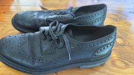 GEOX Herren Business Schuhe Schwarz Leder Gr. 43 Budapester