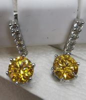 Boucles d'oreille argent avec moissanites 2 ct certifié GRA