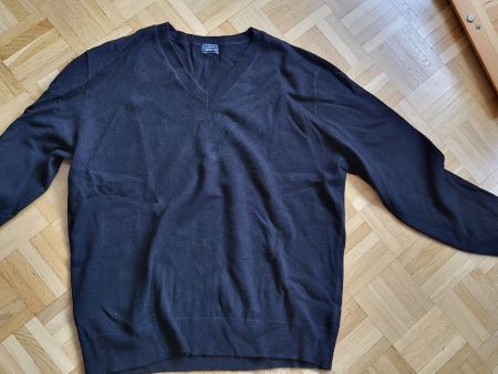 Herren Kaschmirpullover V-Neck Schwarz Grösse XL NEU