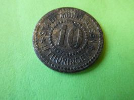 Dt. Reich Mühlhausen 1917, 10 Pfennig, Notgeldmünze