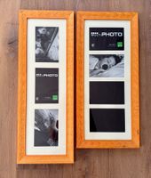 2 schöne, nie benutzte Bilderrahmen Fotorahmen Holz orange