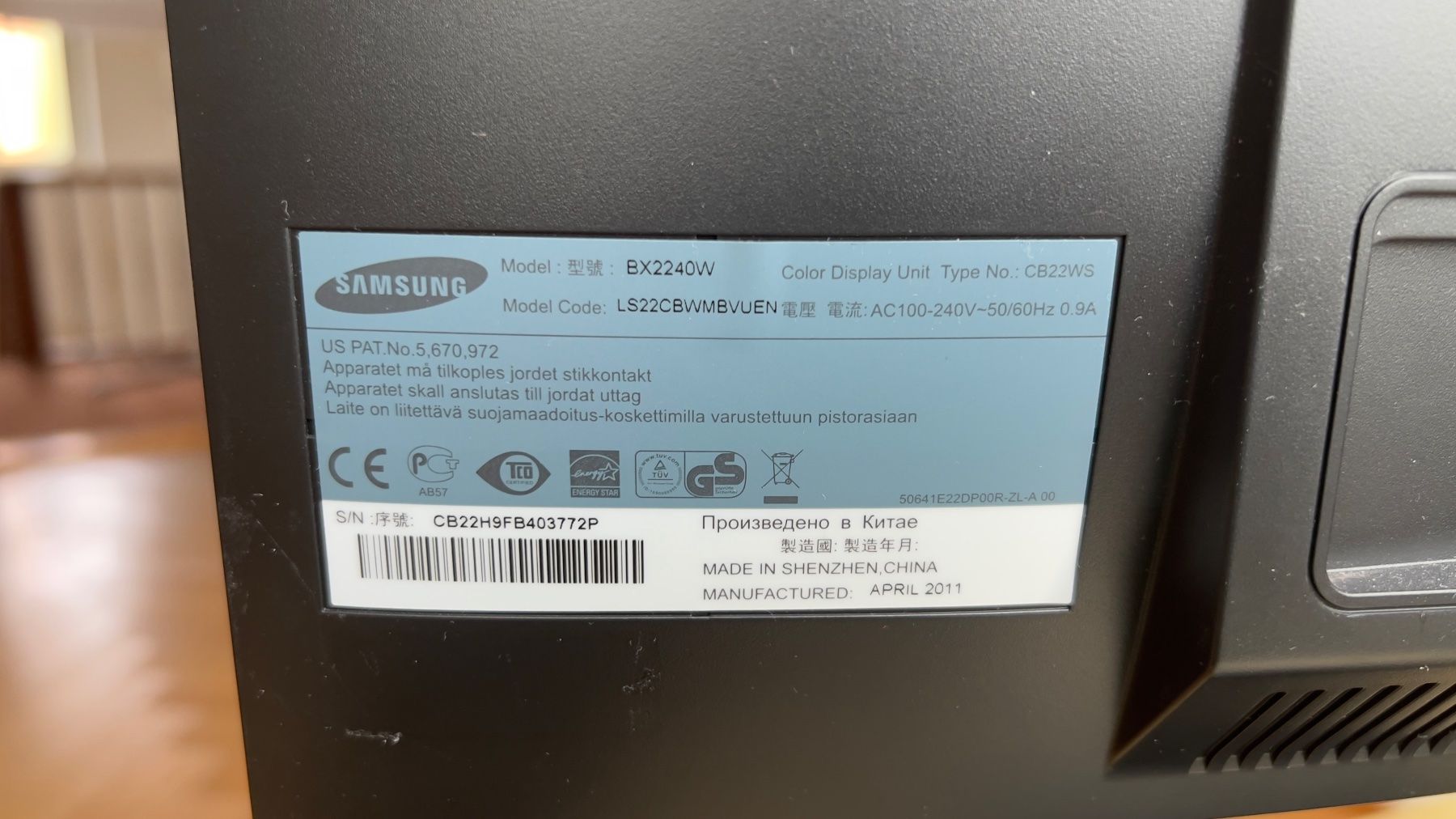 Samsung Monitor: SAMSUNG SyncMaster BX2240 | Bildschirm – Usato da Winterthur venduto da mat_q5d5 4
