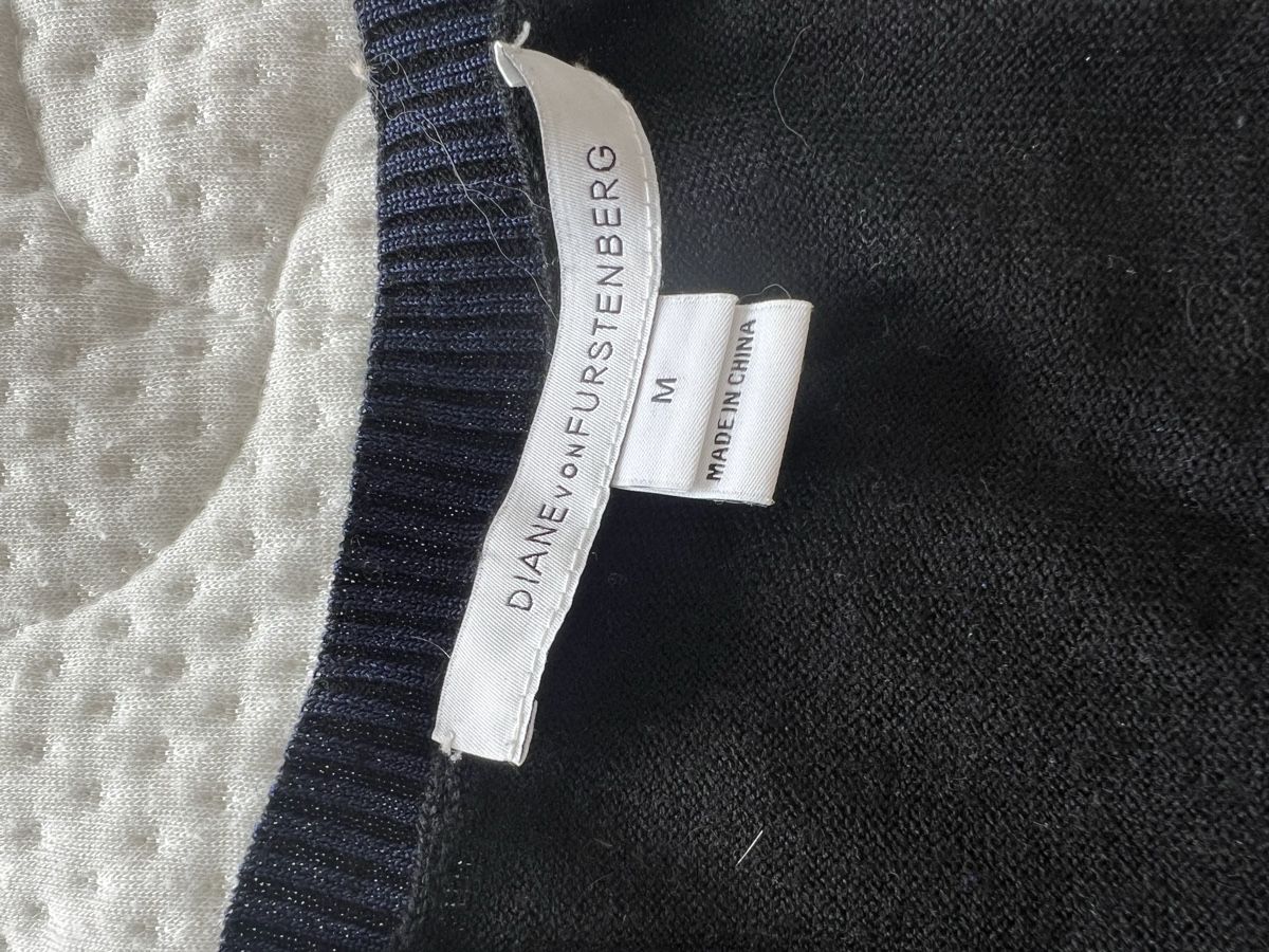 Maglioni & Felpe: D.v.F. Seidenpullover Gr. M Herbst Winter elegant blau rot – Usato da Meilen venduto da Dievondort 1