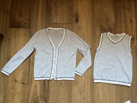 128cm like new Petit Bateau Cardigan & Top, Size 8Y